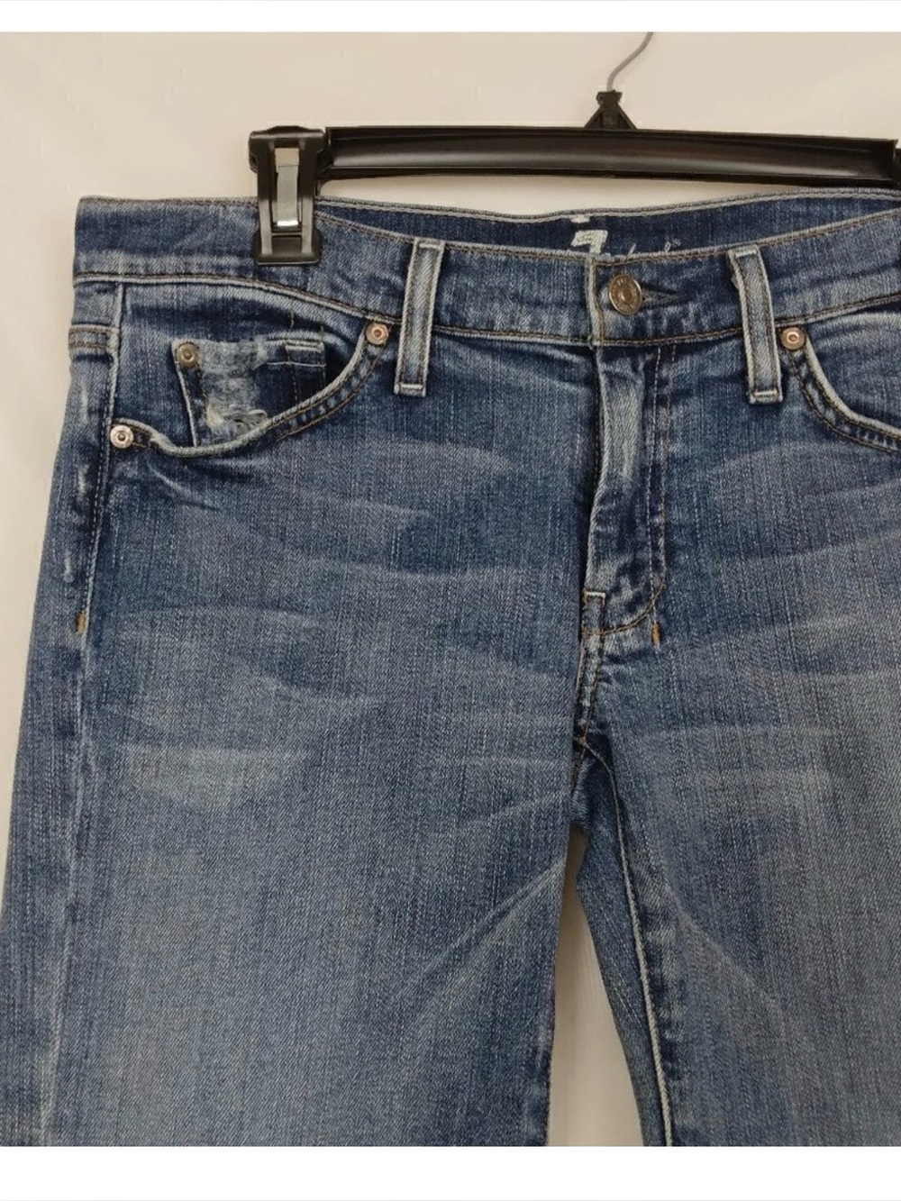 7FAM | Cropped Dojo Distressed Jeans | Size 32 - Picture 2 of 9